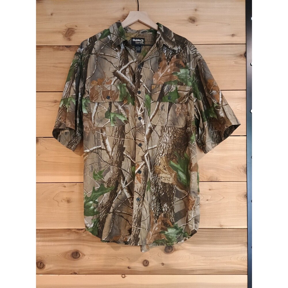 Guide Series Camo Shirt Real Tree Green Large Tall Shirt Sleeve Hunting Casual